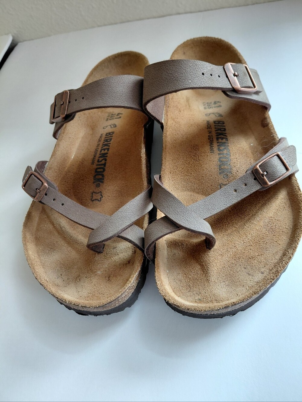 Birkenstocks- Women's 10 Mocha Mayari Birko-Flor Thong Sandal With Toe Loop. - Picture 2 of 13